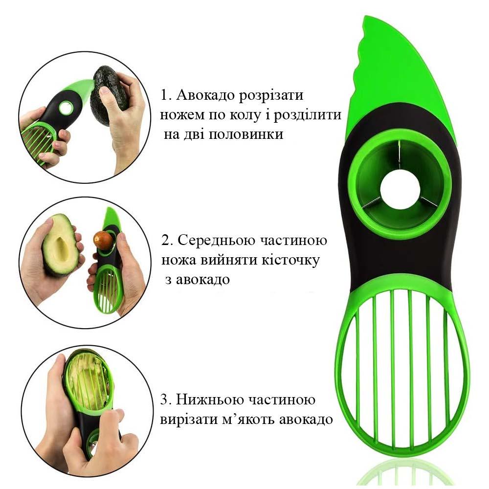 Ніж для нарізання та очищення авокадо 3в1 (IY0029) - фото 2 Ніж для нарізання та очищення авокадо 3в1 (IY0029) - фото 2