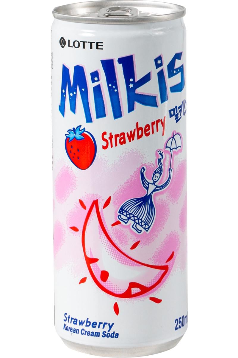 Напиток сильногазированный LOTTE Strawberry Milkis 250 мл (000009434)