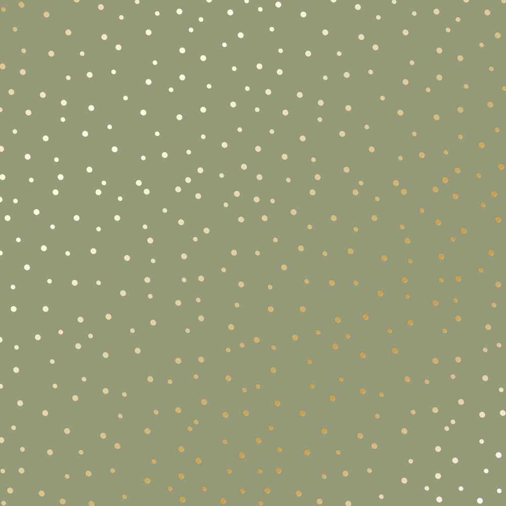 Лист бумаги односторонний Golden Drops с фольгированием 30,5х30,5 см Olive
