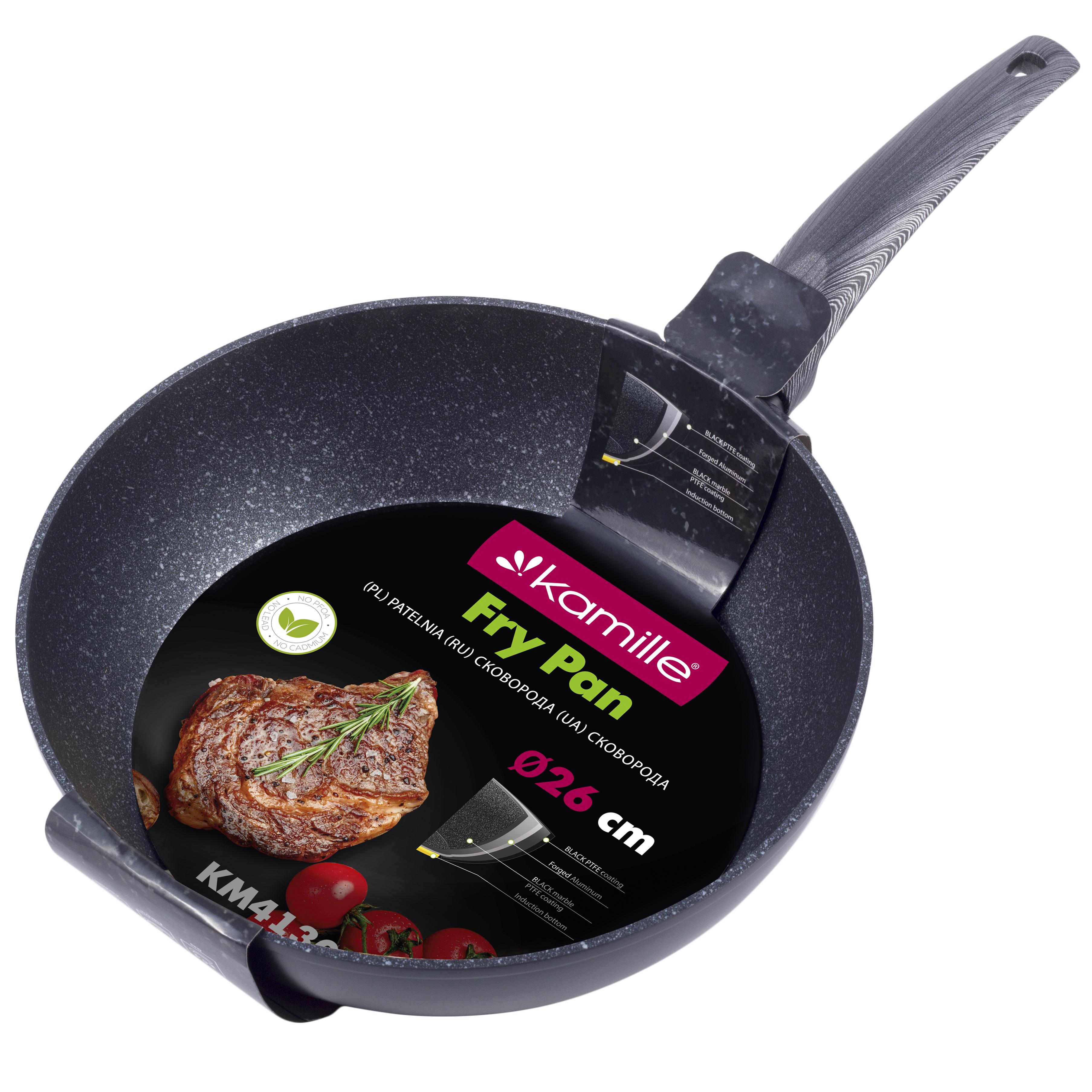 Сковорода Kamille алюминиевая с мраморным антипригарным покрытием PTFE 26 см (20940667)