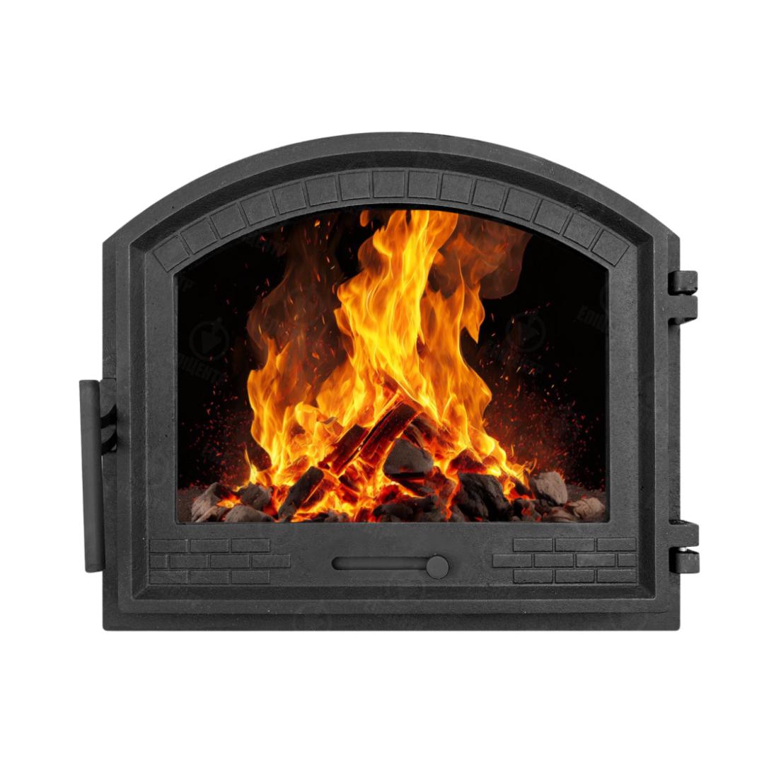 Дверцята для печі чавунні Замкова топкова з регулятором тяги 490х420 мм (24200740)