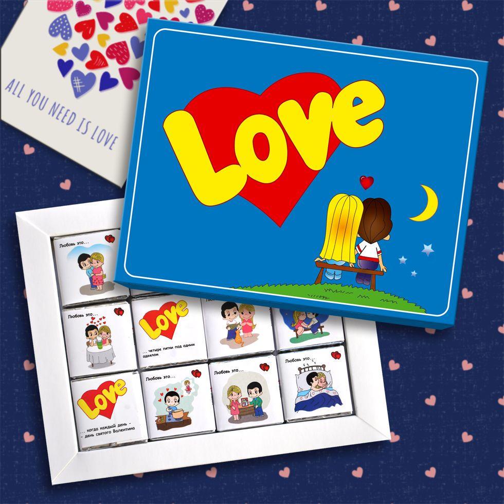 Шоколадный подарочный набор Shokosmile Love is 60 г Синий (094455) Шоколадный подарочный набор Shokosmile Love is 60 г Синий (094455)
