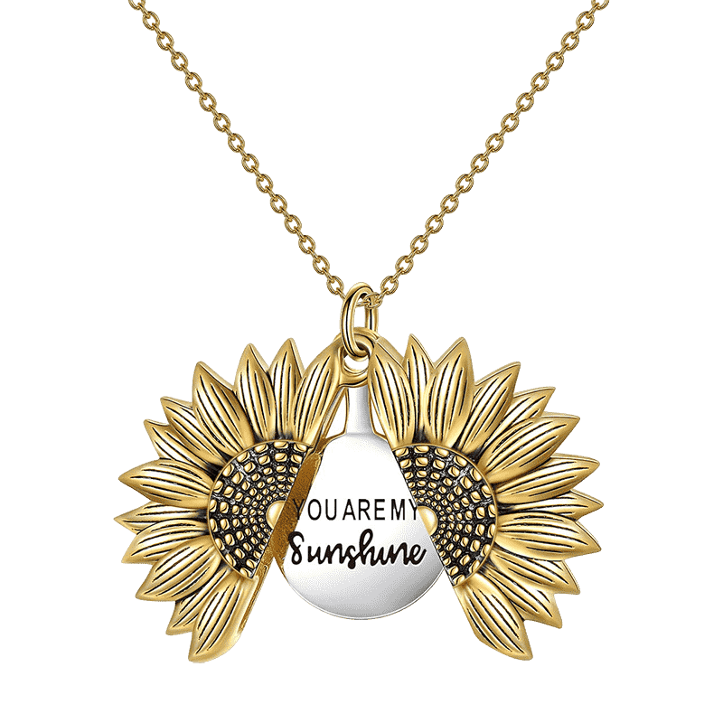 Подвеска в форме подсолнуха SunFlower You are my sunshine с гравировкой внутри Золотистый (603)