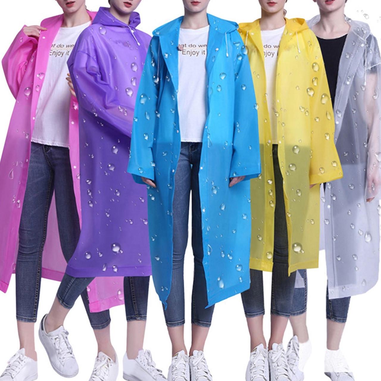 Дощовик з капюшоном EVA Raincoat на кнопках Блакитний (1801429) - фото 3