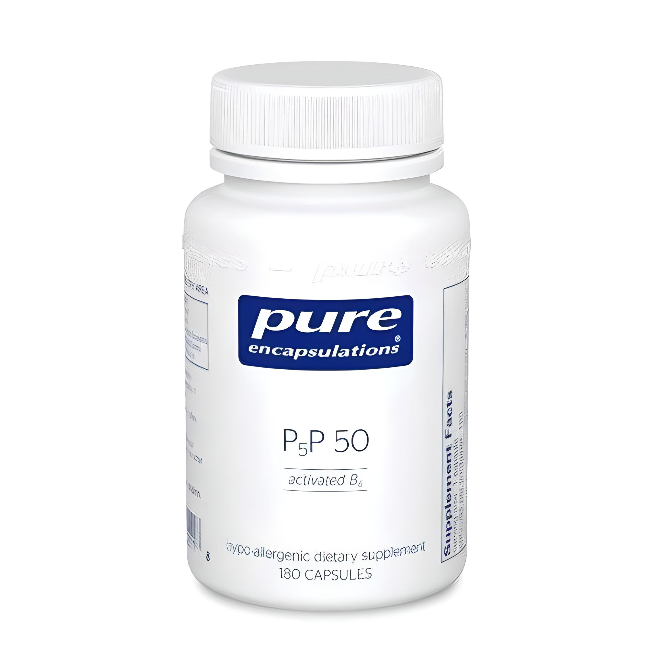 Пірідоксин Pure Encapsulations P5P 50 activated vitamin B6 160 мг 180 Caps (PE-00211) - фото 1