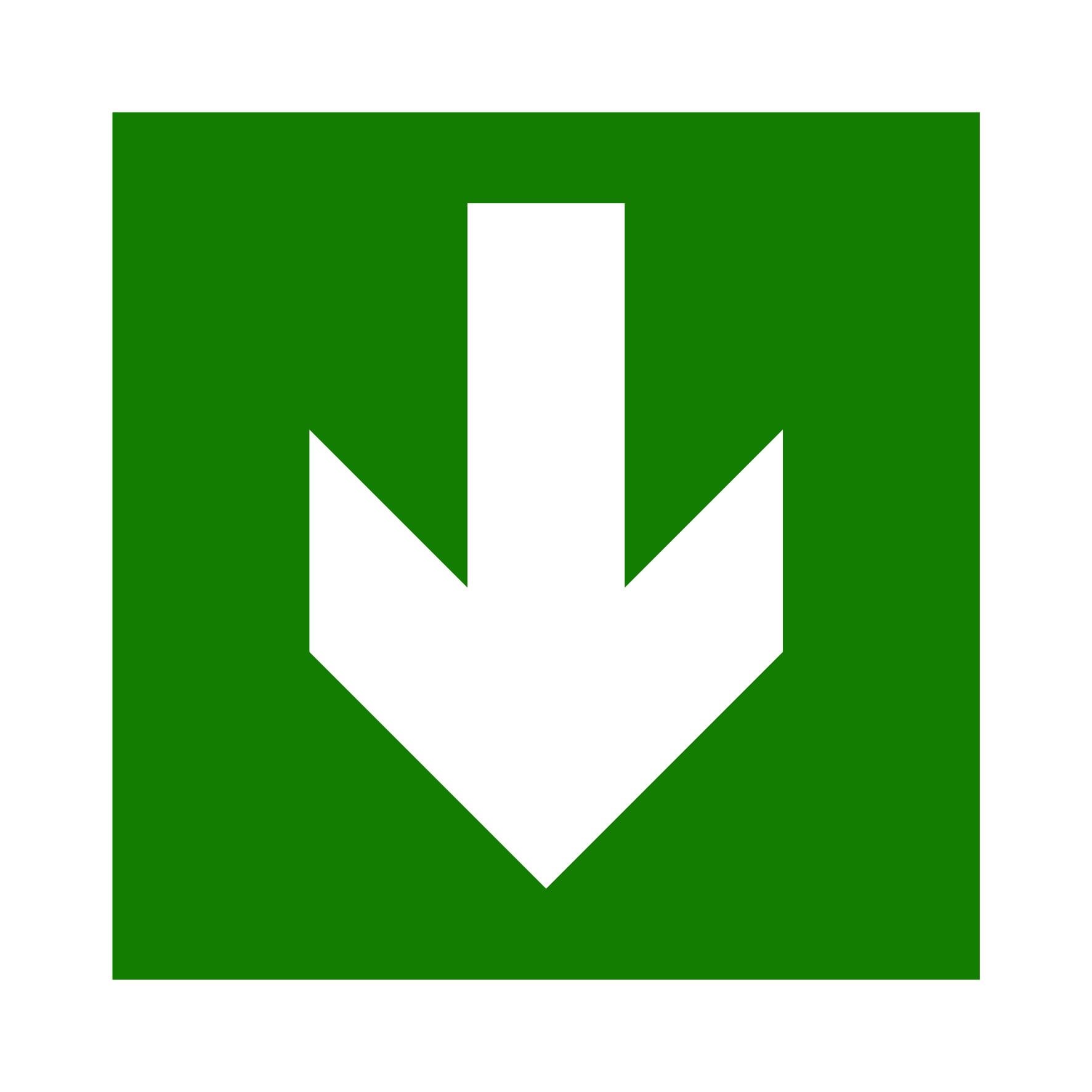 Знак Направление стрелка вниз ПВХ 15x15 см (59920)