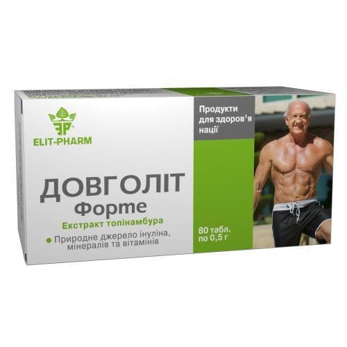 Добавка біологічна Еліт-фарм Довголіт форте 80 таб.