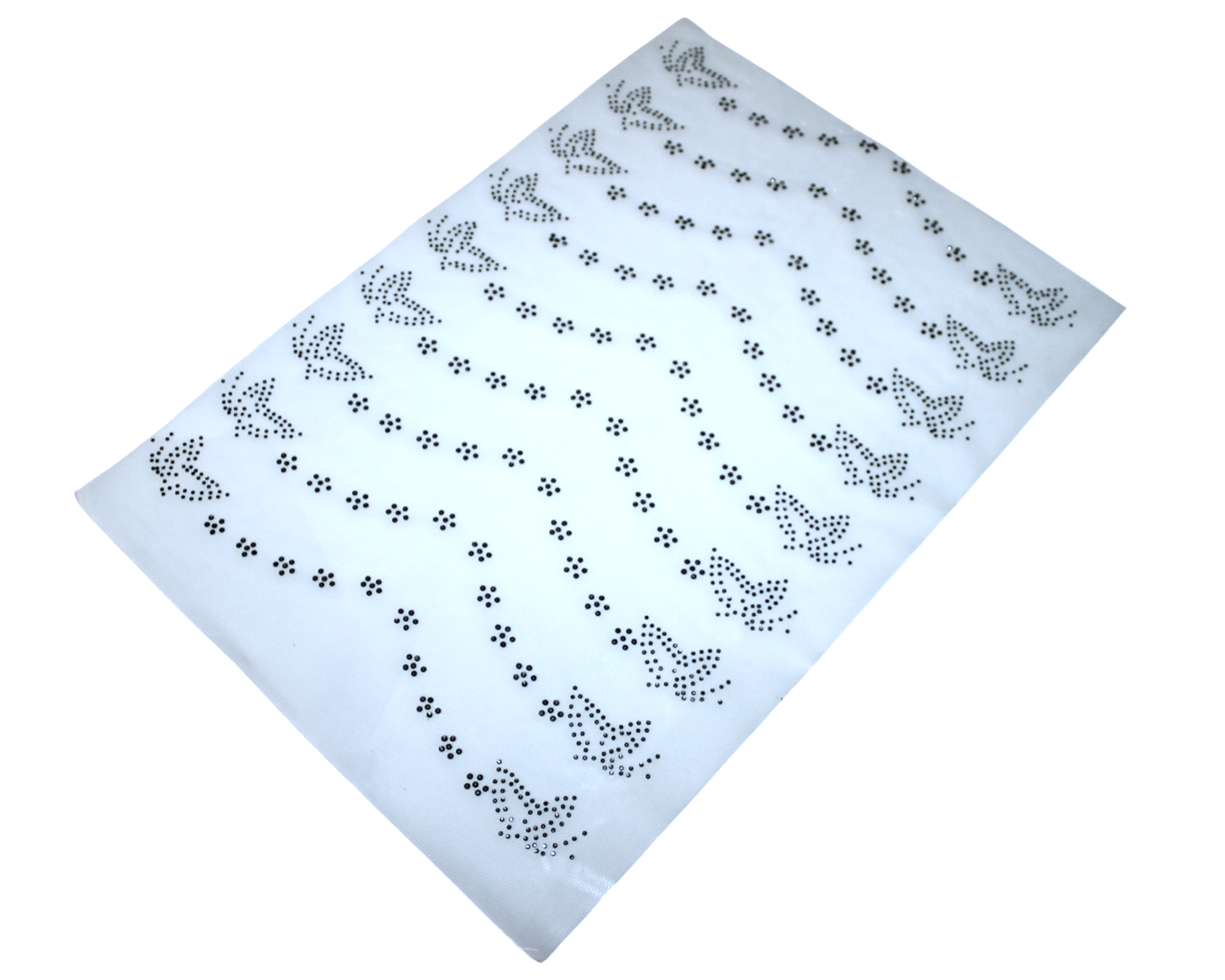 Аппликация из страз с термоосновой на листе разные узоры №12 1 8 шт.