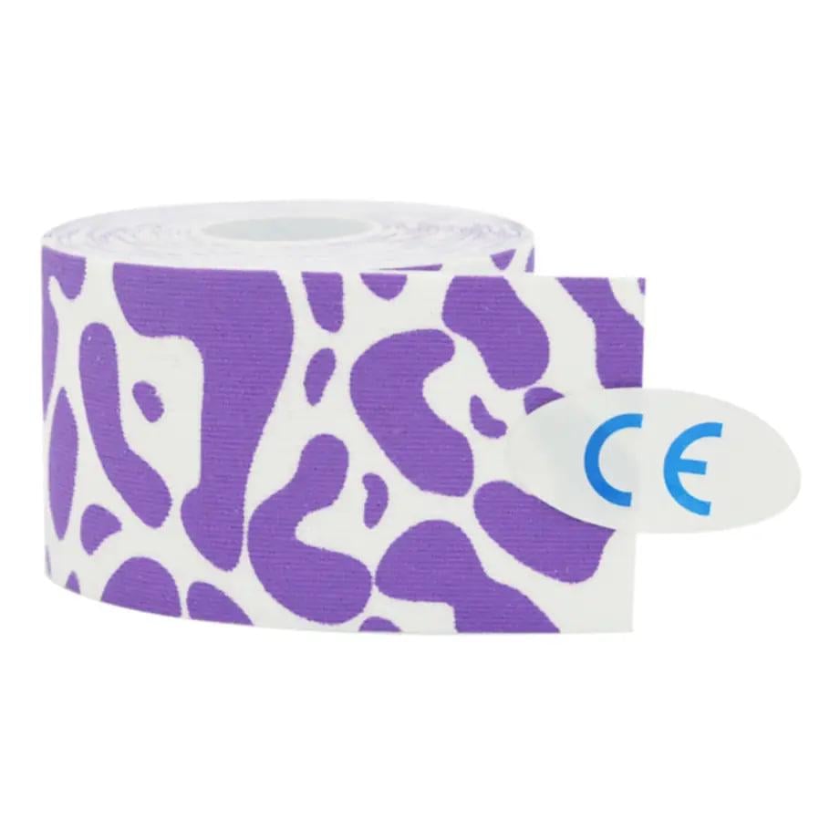 Тейп кинезиологический Ezapp Принт Камешки 5 см 5 м Сиреневый (ДА-00069)