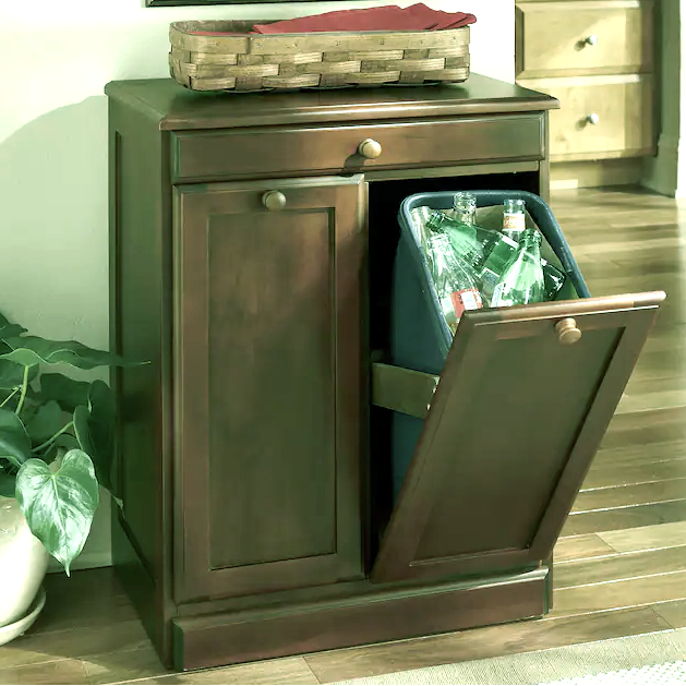 Тумба для мусорного ведра из дерева Муран Капучино (ТМВ-000509)