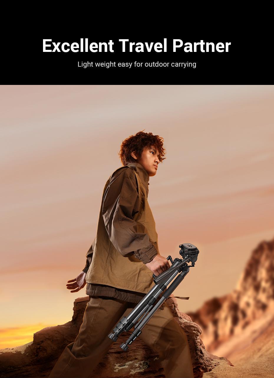 Трипод профессиональный UGREEN 53.5-175 см до 5 кг 360° Черный (15187) - фото 9 Трипод профессиональный UGREEN 53.5-175 см до 5 кг 360° Черный (15187) - фото 9