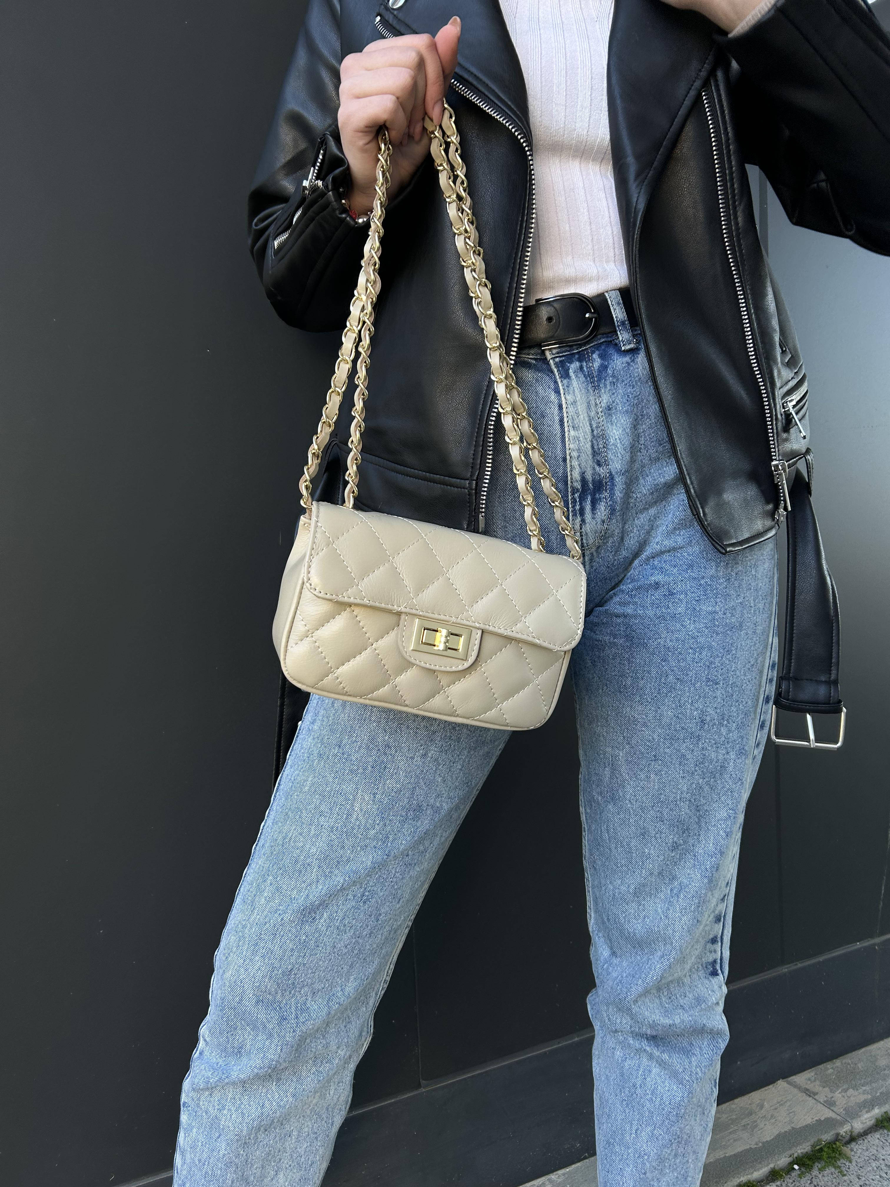 Сумка жіноча з натуральної шкіри Бежевий (IT-1023-2) - фото 7 Сумка жіноча з натуральної шкіри Бежевий (IT-1023-2) - фото 7