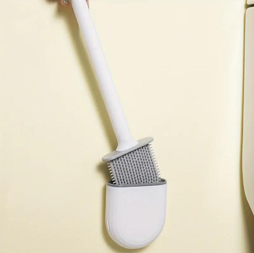 Ершик для унитаза с силиконовой щетиной настенный крепеж (23786075) - фото 6
