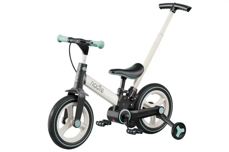 Велосипед біговел Maraton Nadle S900 3в1 з додатковими колесами Чорно-білий з оливковим
