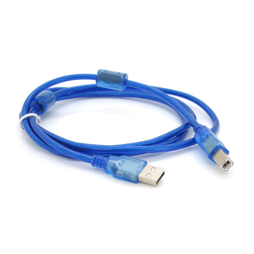 Кабель VOLTRONIC USB 2.0 AM/BM 2 феррита 1,5 м Прозрачный (YUT_V2682)