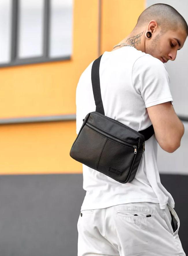 Мужская сумка мессенджер Sambag Makros Черный (70103101)