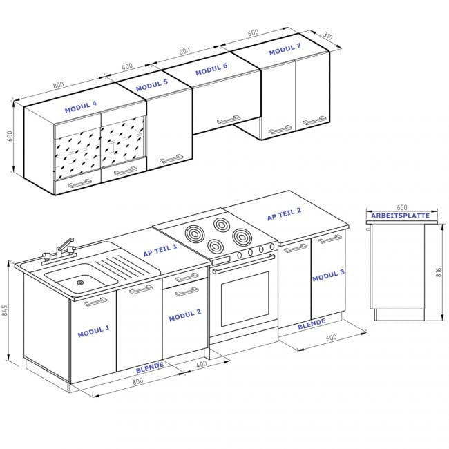 Кухня готовая 240 см Vicco Raul Ссонома - фото 6 Кухня готовая 240 см Vicco Raul Ссонома - фото 6
