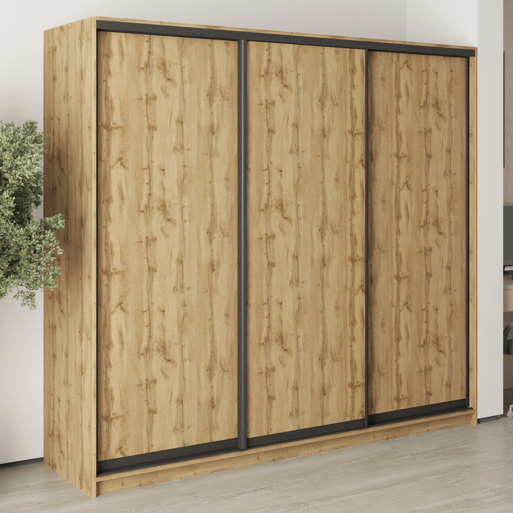 Шафа-купе тридверна Mebel Star Стандарт BG MBS-8321 230х45х210 см Дуб тахо (1007732)