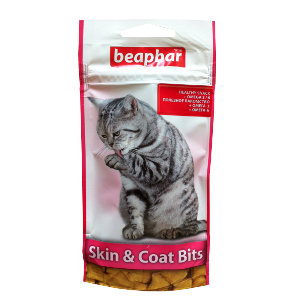 Лакомство для котов Beaphar Skin & Coat Bits для кожи и шерсти 35 г (1134856123)