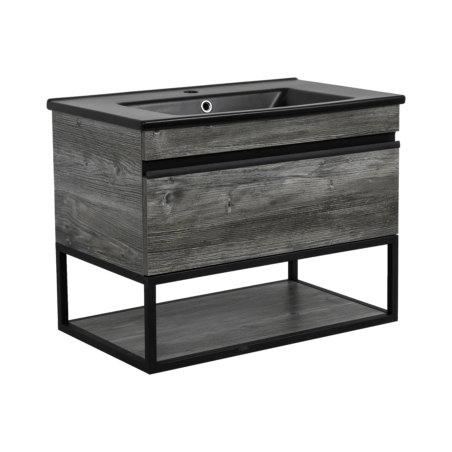 Тумба у ванну Aqua Rodos Loft-Iron 75x45 підвісна з умивальником CeraStyle Arte Сірий (АР000082557)