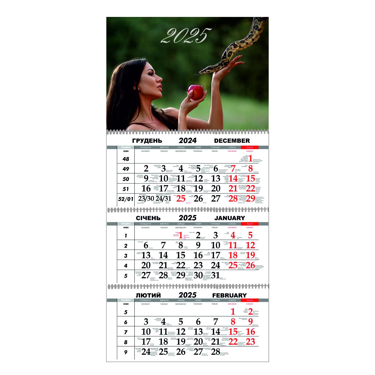 Календарь настенный Год Змеи на 2025 год квартальный (21393452)