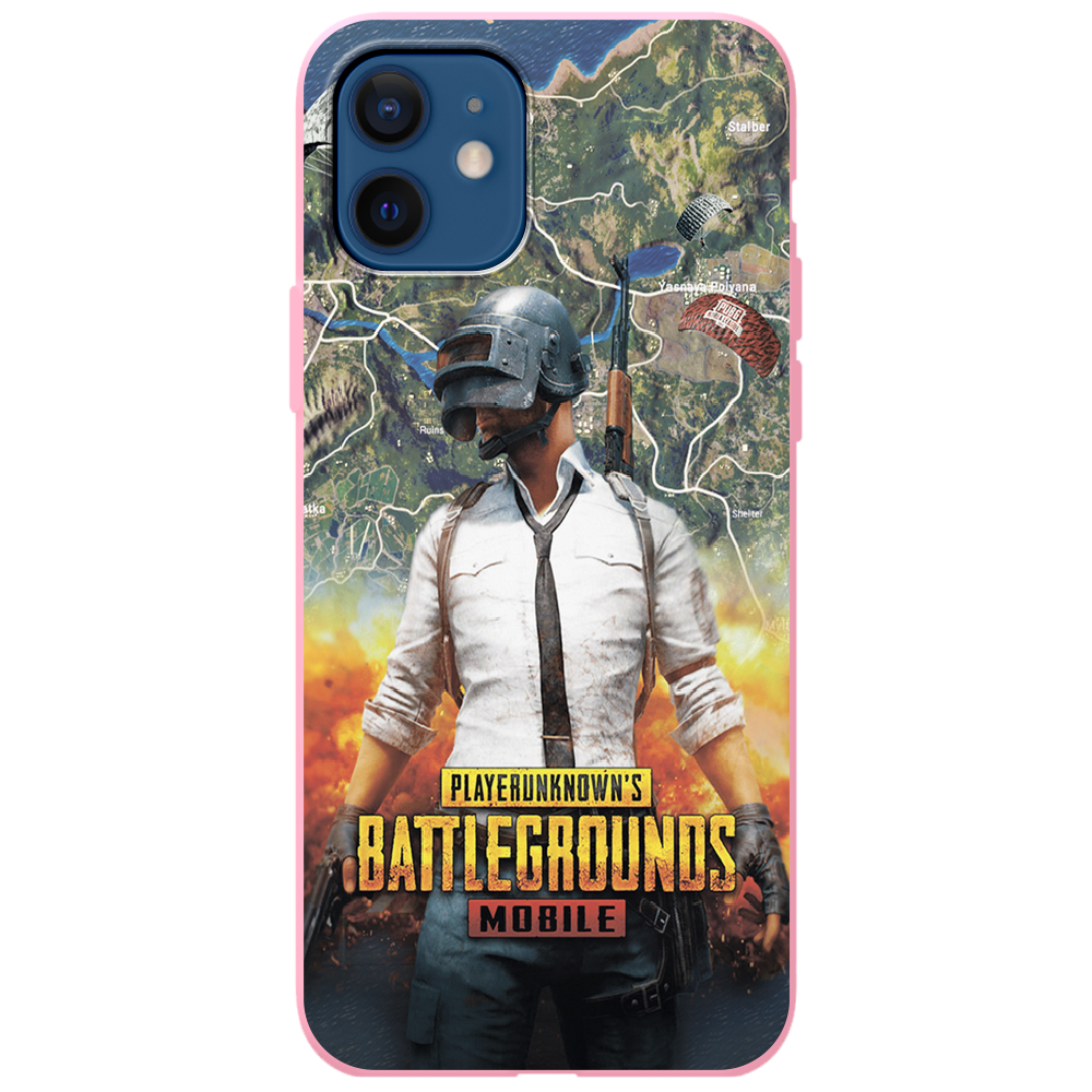 Чехол BoxFace iPhone 12 PUBG Mobile Розовый силикон (41161-up2309-43059)