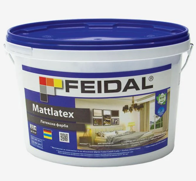 Краска латексная Feidal Mattlatex для стен и потолков матовая 2,5 л Белый