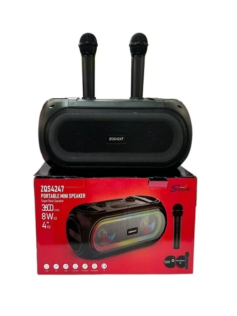 Колонка для караоке ZQS4247 с двумя микрофонами (3136078952)