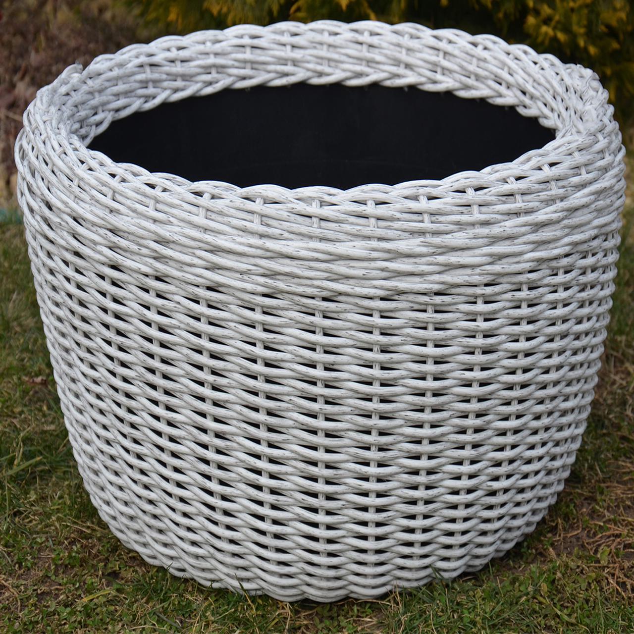 Кашпо велике для рослин та квітів з штучного ротангу/ручної роботи 90 л Біла береза - фото 5 Кашпо велике для рослин та квітів з штучного ротангу/ручної роботи 90 л Біла береза - фото 5