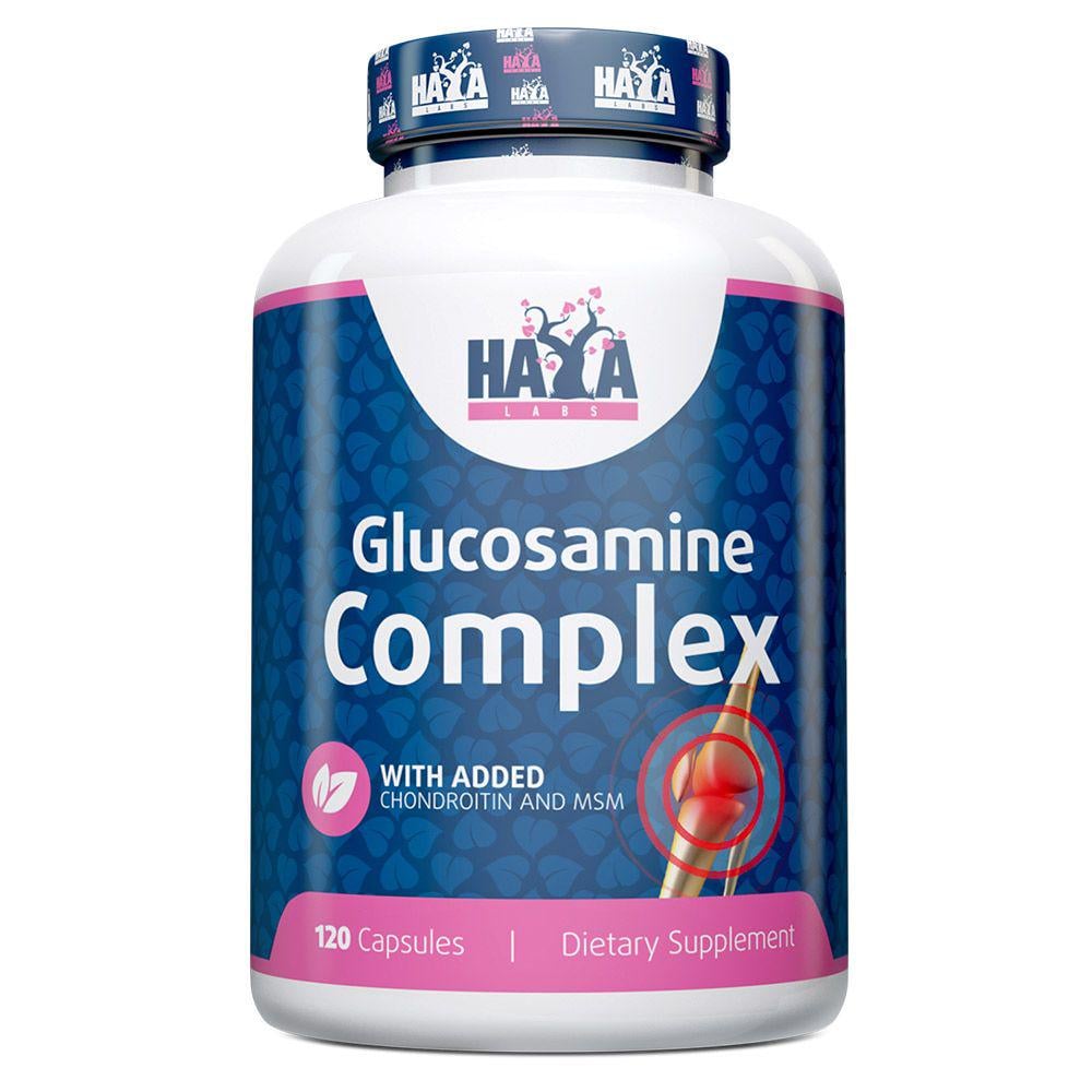 Глюкозамін та хондроїтин з комплексом МСМ Haya Labs Glucosamine Complex 120 caps - фото 1