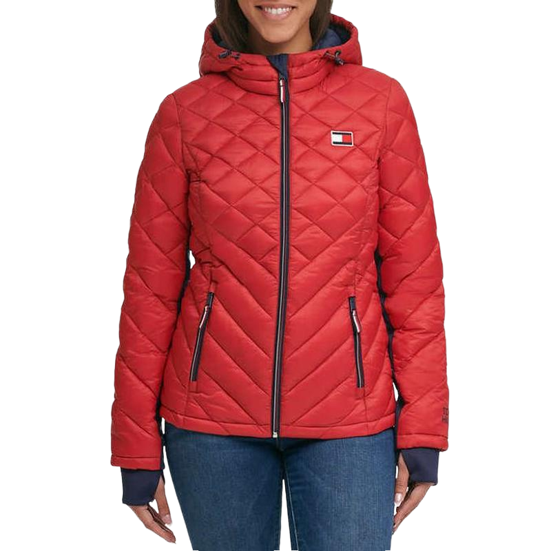 Куртка женская Tommy Hilfiger Womens Packable Hooded Puffer Jacket 1506135 XS Red
