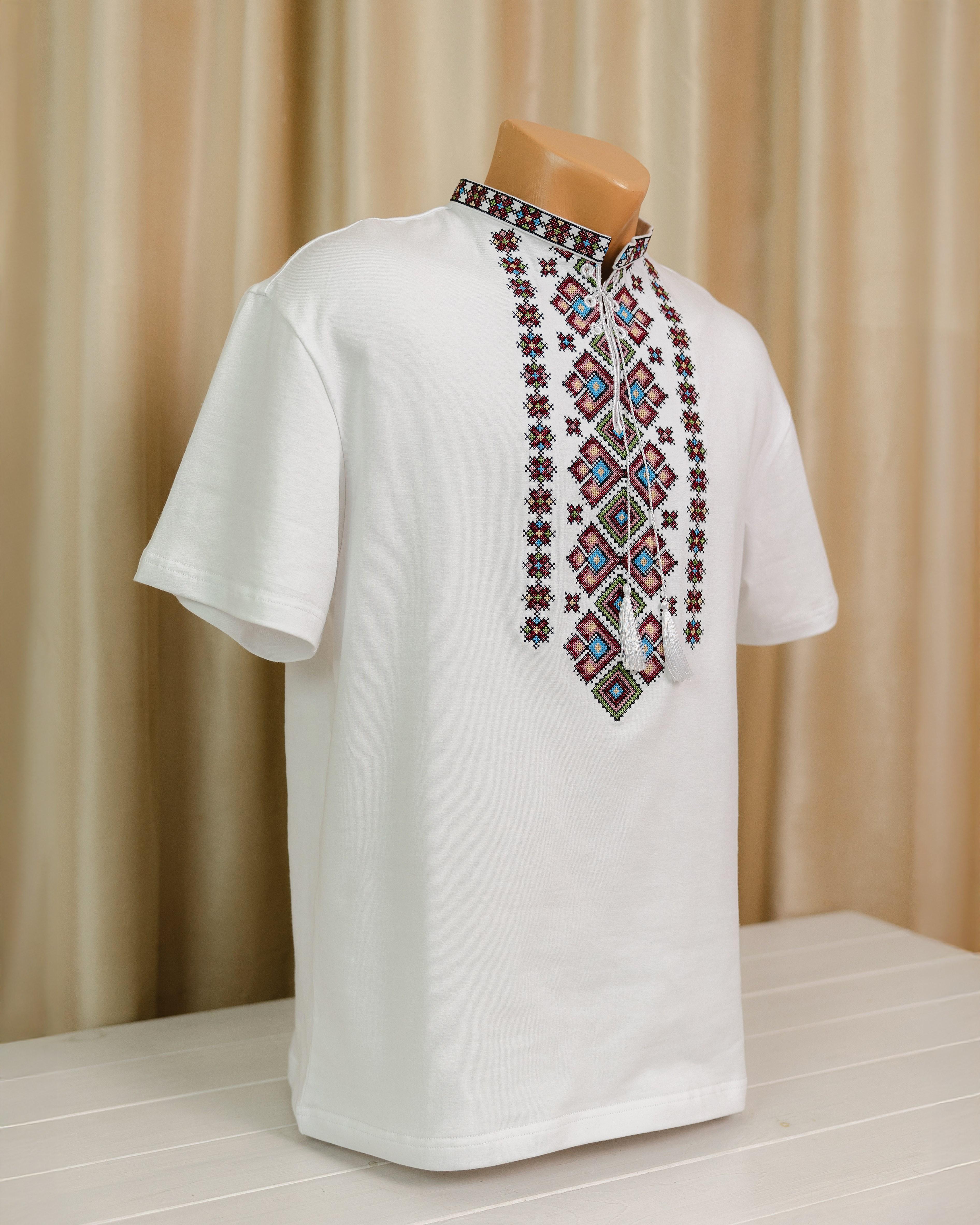 Футболка с мужской вышивкой Изольд XL Белый (0002225-XL) - фото 6 Футболка с мужской вышивкой Изольд XL Белый (0002225-XL) - фото 6