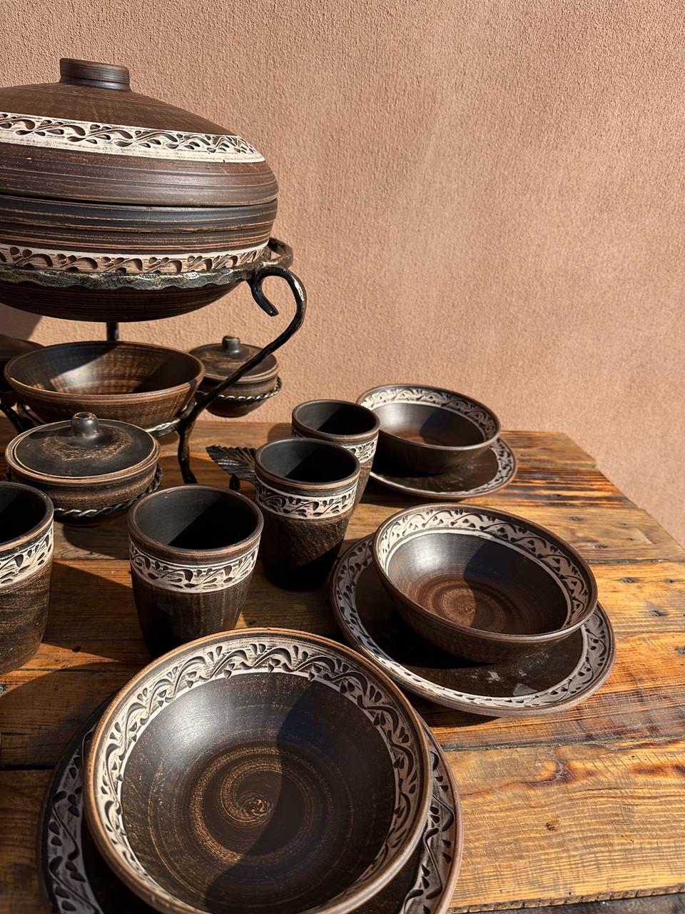 Набір столового посуду Етно ангоб з соусницями - фото 2 Набір столового посуду Етно ангоб з соусницями - фото 2