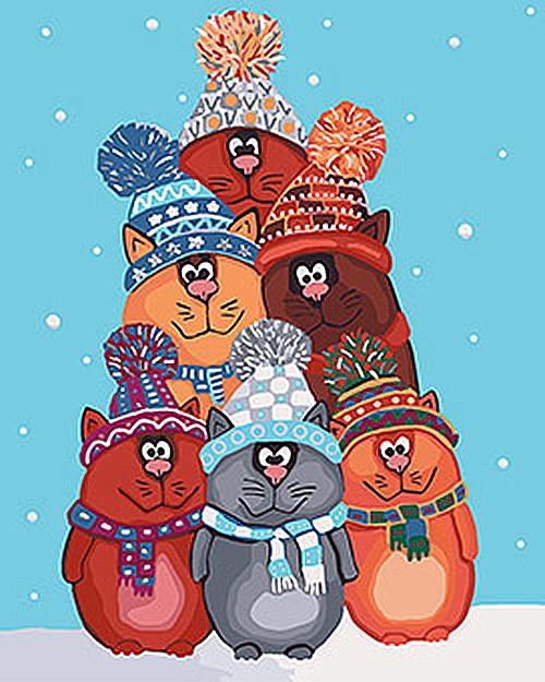 Картина по номерам Ідейка Всёлые пушистики 40х50 см (KHO4105)