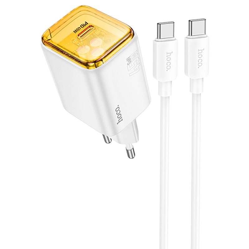 Зарядное устройство сетевое Hoco N54 Monsoon PD45W 1USB-C Type-C to Type-C White (00000074125_2)