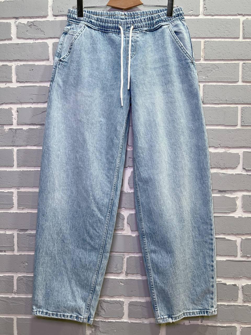 Джинси жіночі I8 52422 Palazzo Jeans талія на резинці зі шнурком широкий крій палаццо р. 28 Блакитний (3365) - фото 10