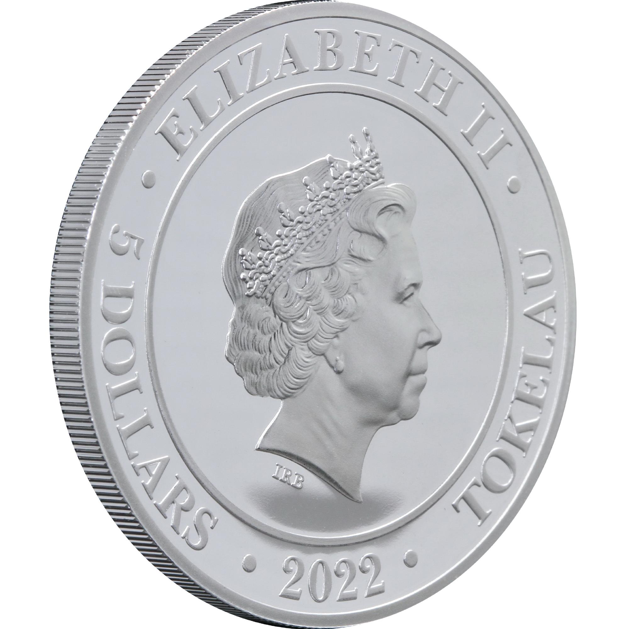 Срібна монета Богиня Європа 5 доларів 2022 Токелау 1 oz (1704) - фото 4