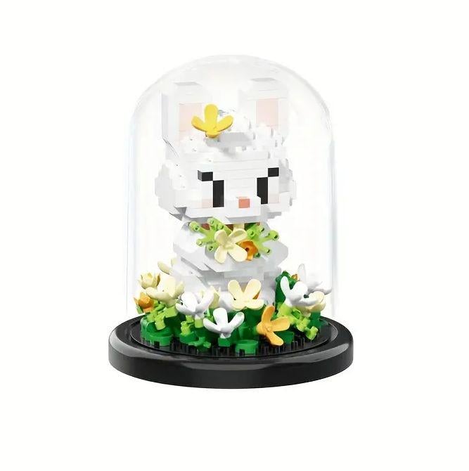 Конструктор Зайчик в колбе с цветами 403 деталей (425)