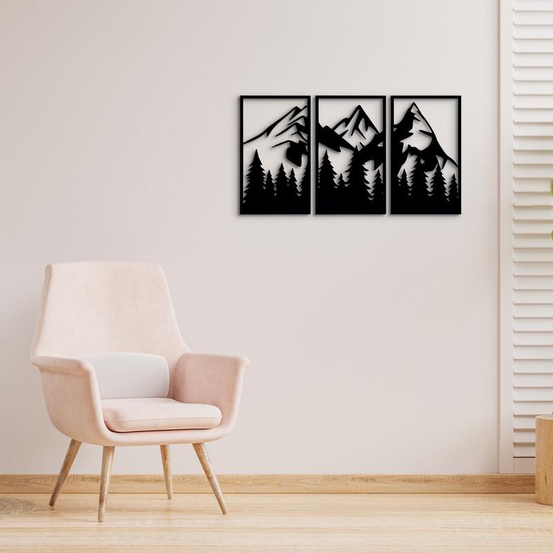 Декоративное панно Горы и лес из дерева 40х75 см (0007 40 и 75)