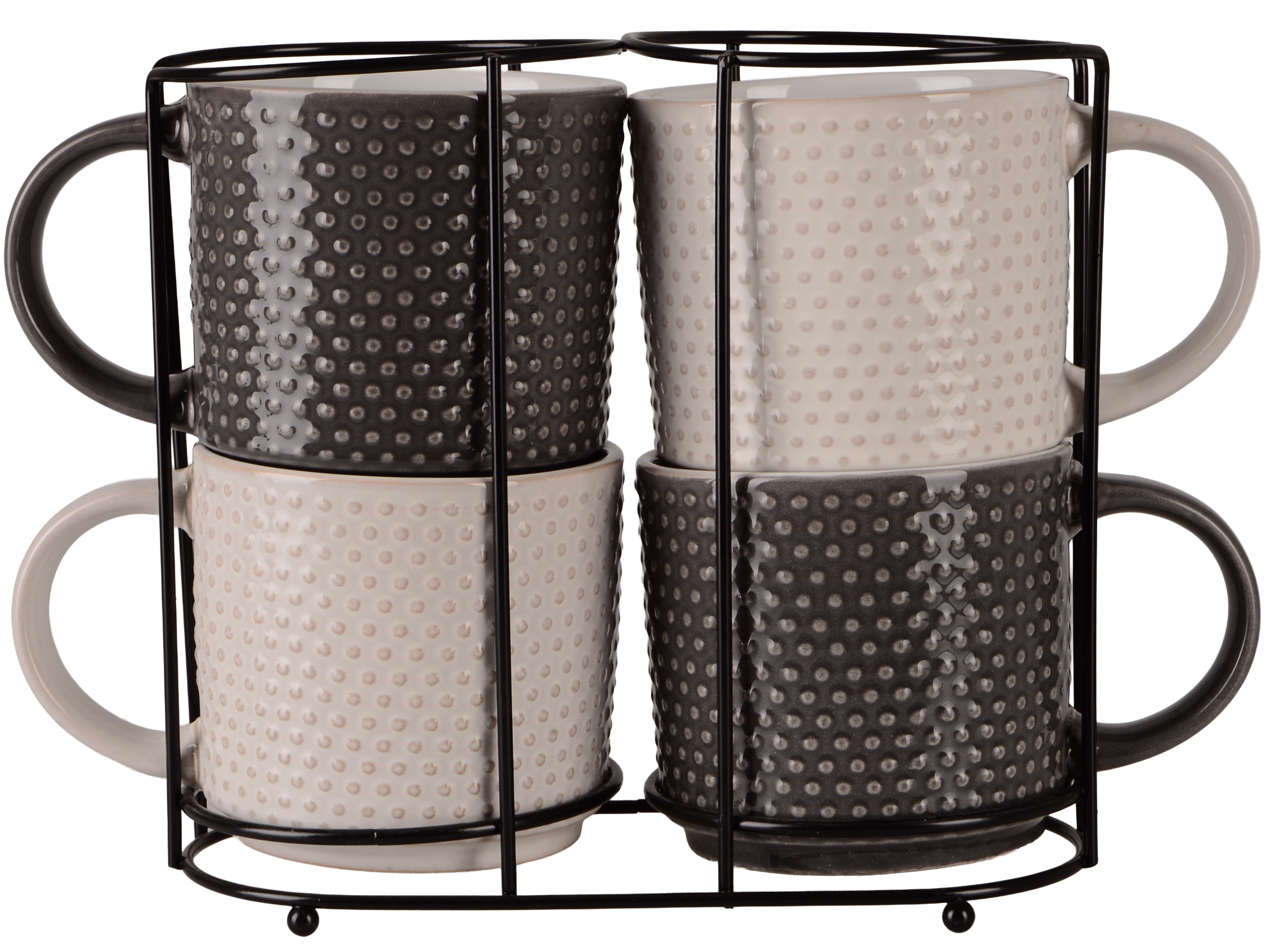 Набор чашек Limited Edition POINT 4Х на металлической подставке 400 мл (UG-JH7596)