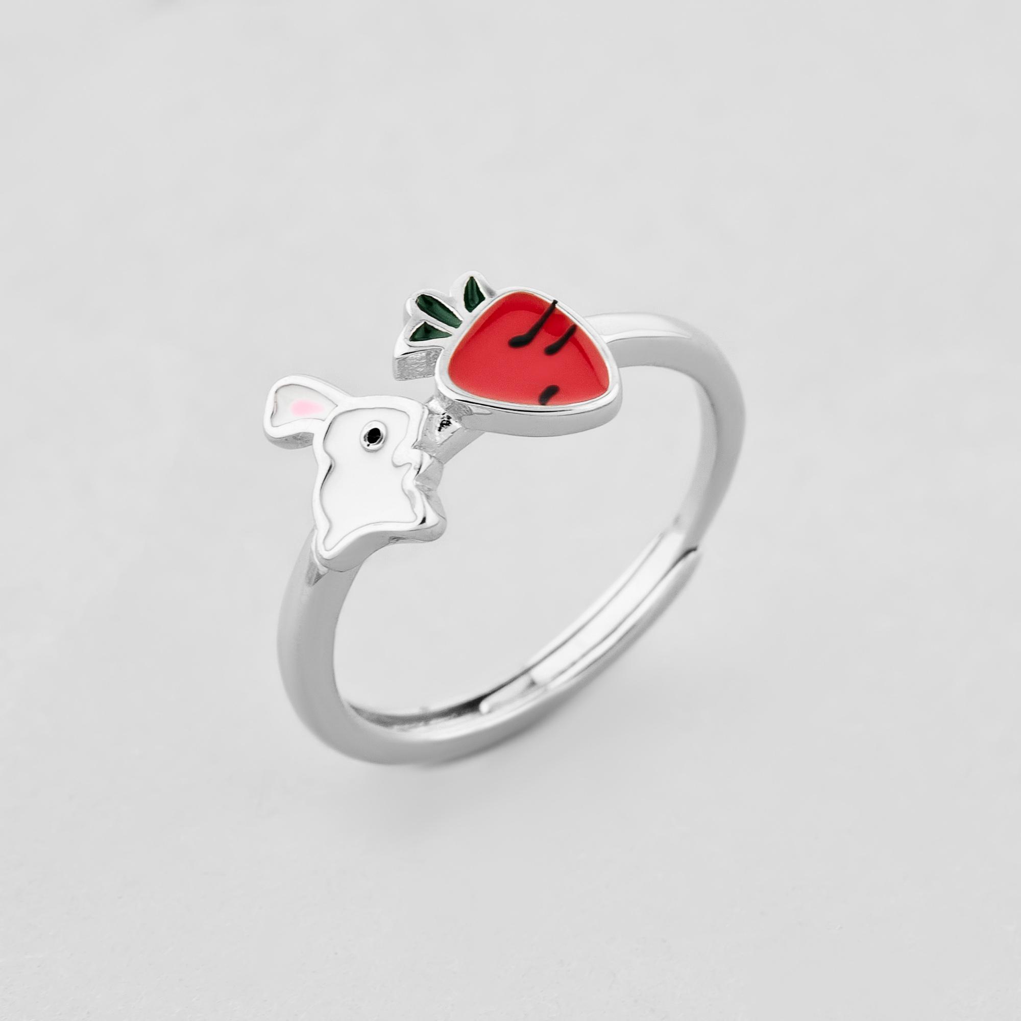 Серебряное кольцо Minimal Милый зверек (12816)