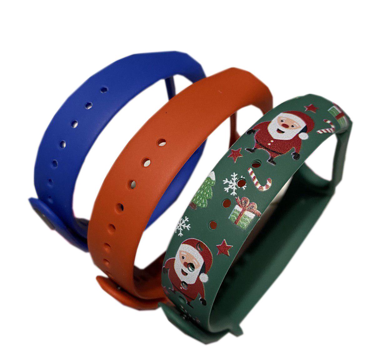 Комплект ремешков MRK для Xiaomi Mi Band 4/3 Joy Синий/Красный/Темно-зеленый