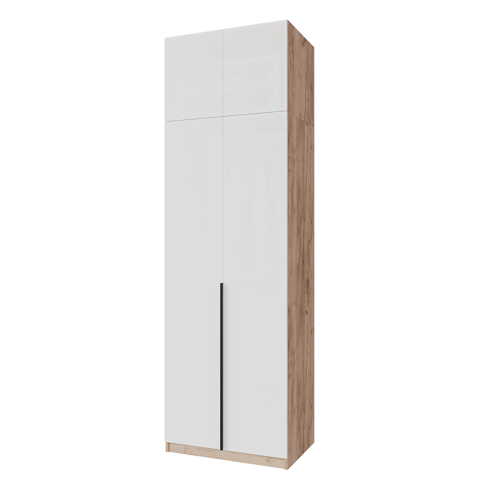 Шкаф распашной с тумбой и антресолью Меблітренд Чиназес Чита-800.5 800х500х2550 мм Дуб крафт золотой/Белый (27707435) - фото 1