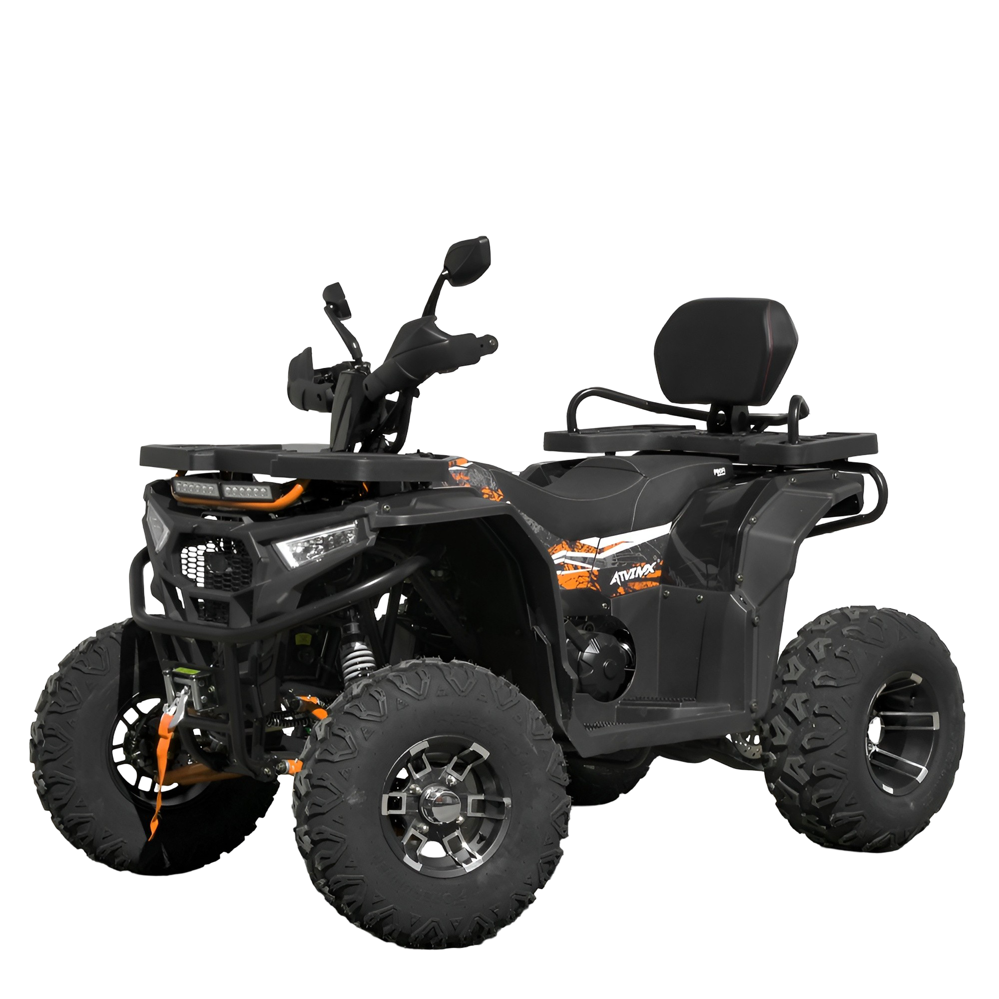 Квадроцикл бензиновый Profi 12V7Ah колеса 10" Черно-оранжевый (AT200L-2-7)