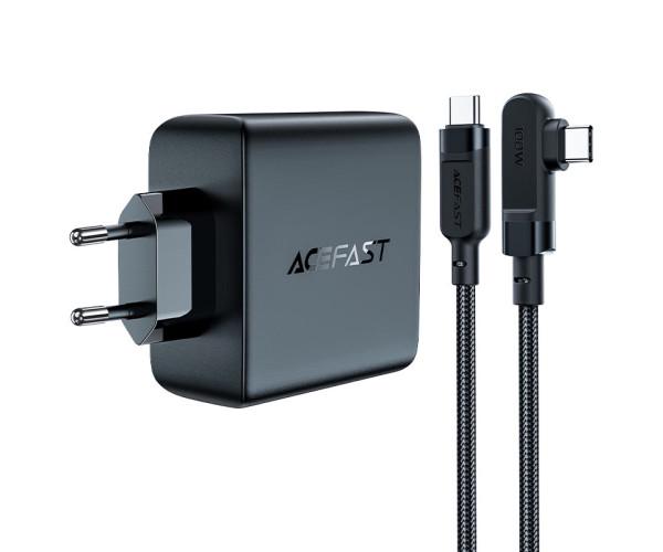 Устройство зарядное сетевое Acefast A37 PD100W 3 Type-C/USB/ 5A/Type-C-Type-C Black - фото 2