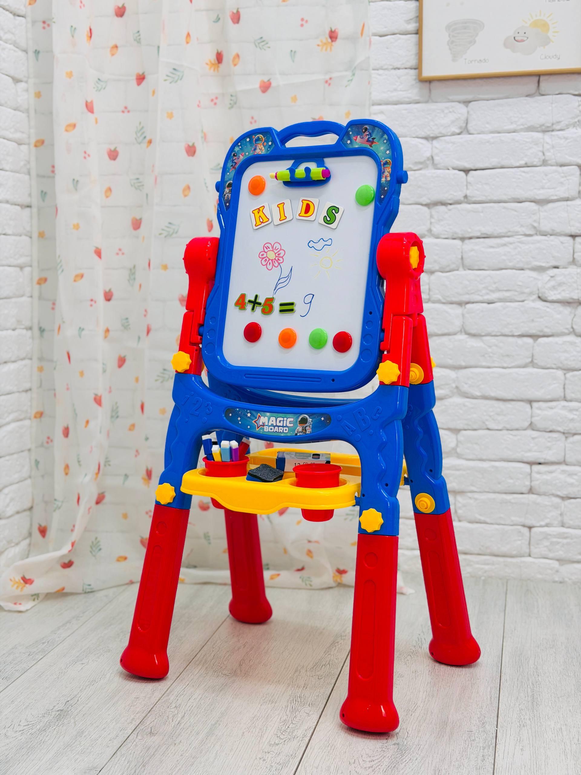 Дитячий мольберт двосторонній 2в1 з літерами та маркером Синій (2675-1)