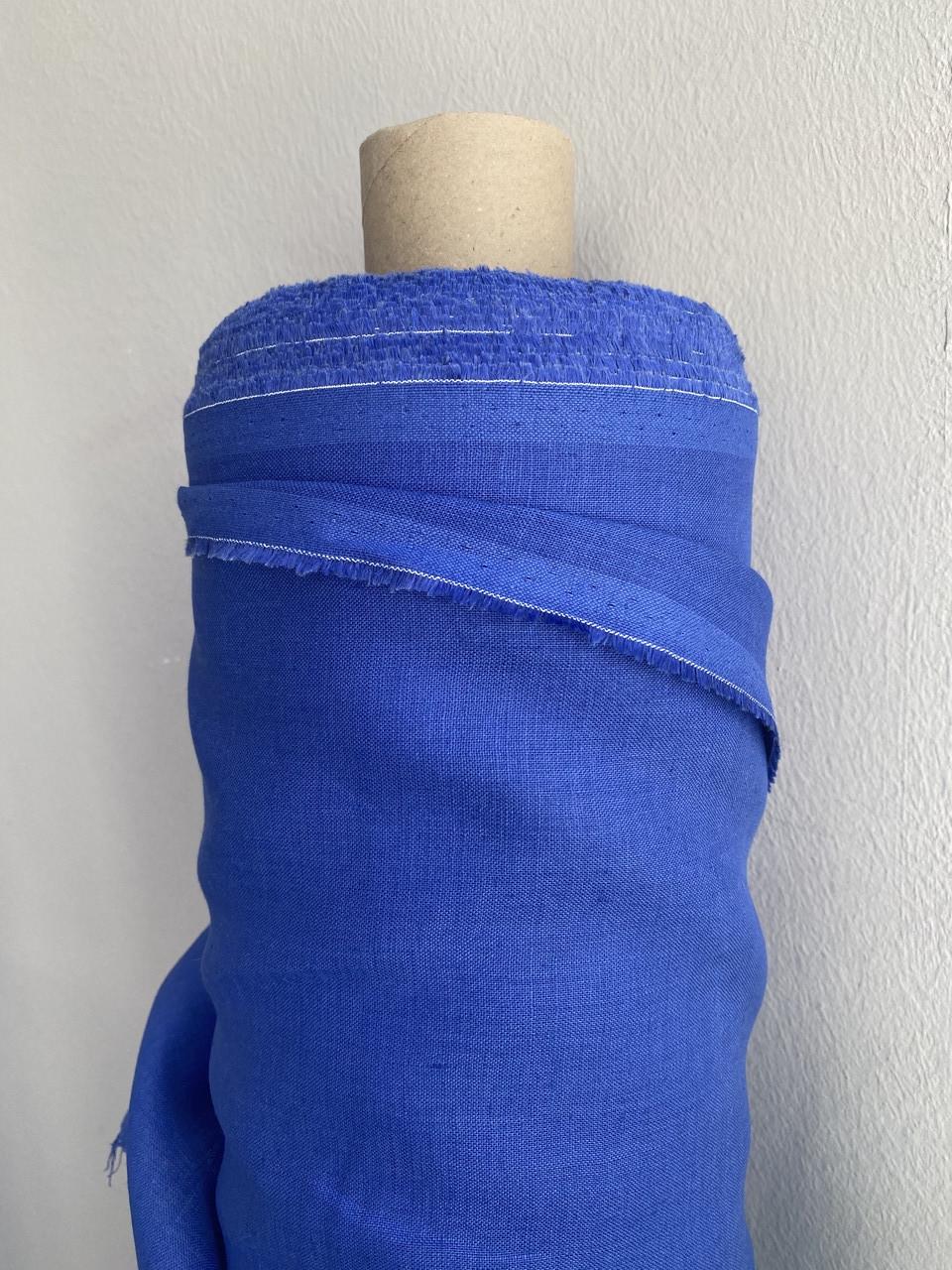 Ткань рубашечно-платьевая LINEN PLUS льняная 143 см 194/1560 Электрик - фото 4 Ткань рубашечно-платьевая LINEN PLUS льняная 143 см 194/1560 Электрик - фото 4