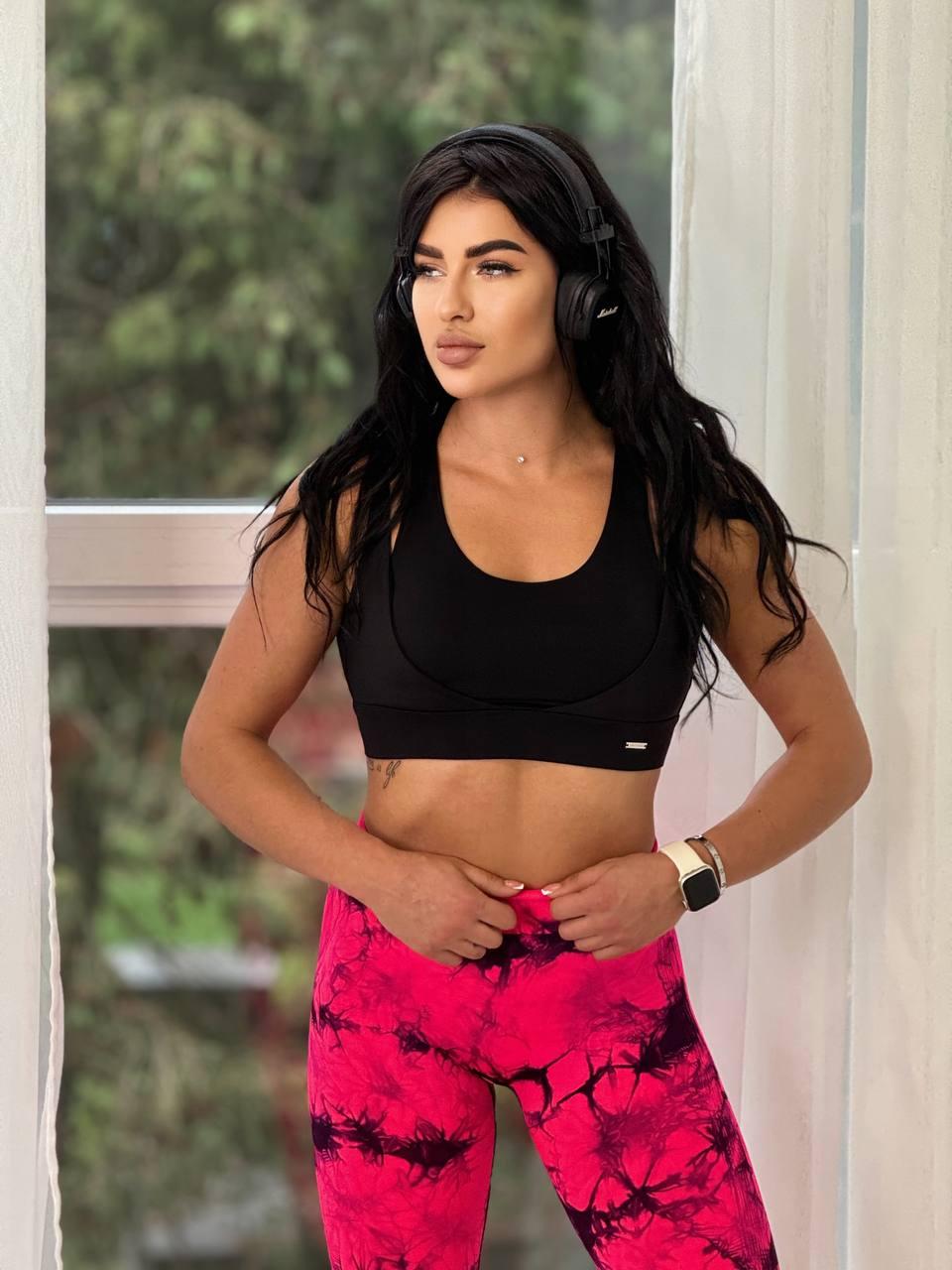 Леггинсы с мраморным принтом S Красный/Черный (HX0180000S) - фото 2 Леггинсы с мраморным принтом S Красный/Черный (HX0180000S) - фото 2