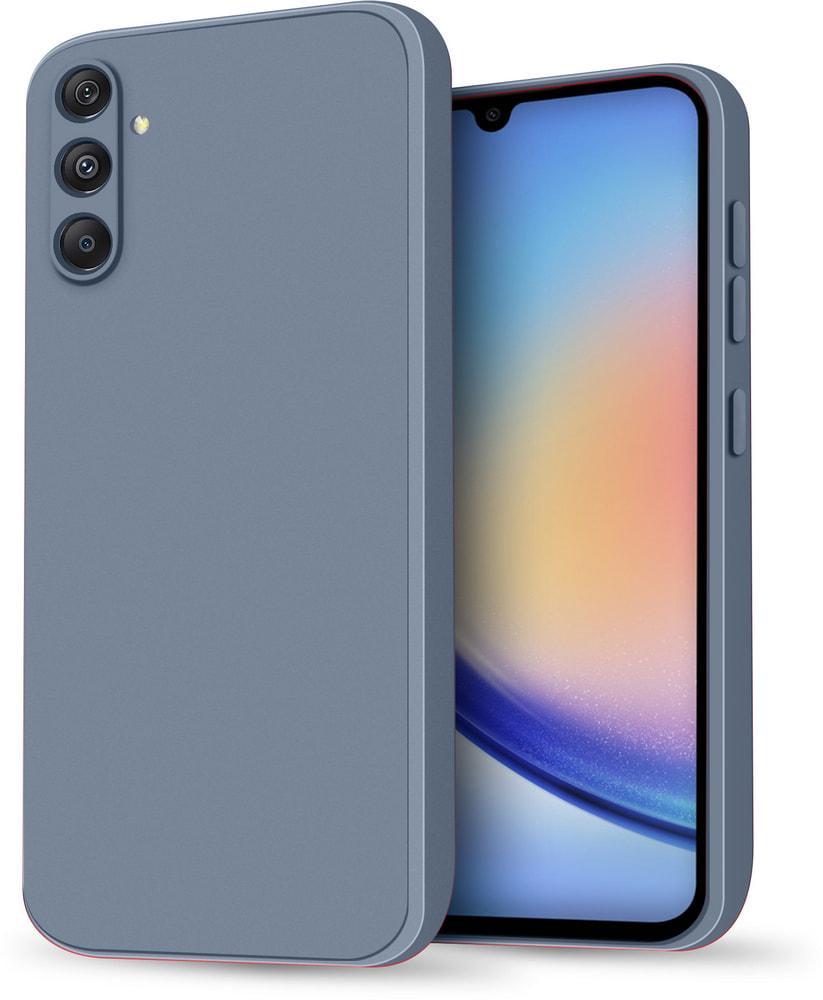 Силиконовый чехол HardCorner Samsung Galaxy A34 A346 (с микрофиброй) Gray Blue (34813-6D)