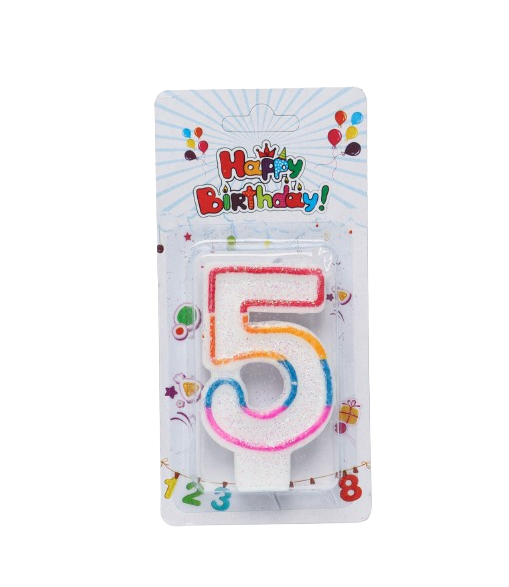 Свеча Stenson R90093 Цифра 5 (14070011)